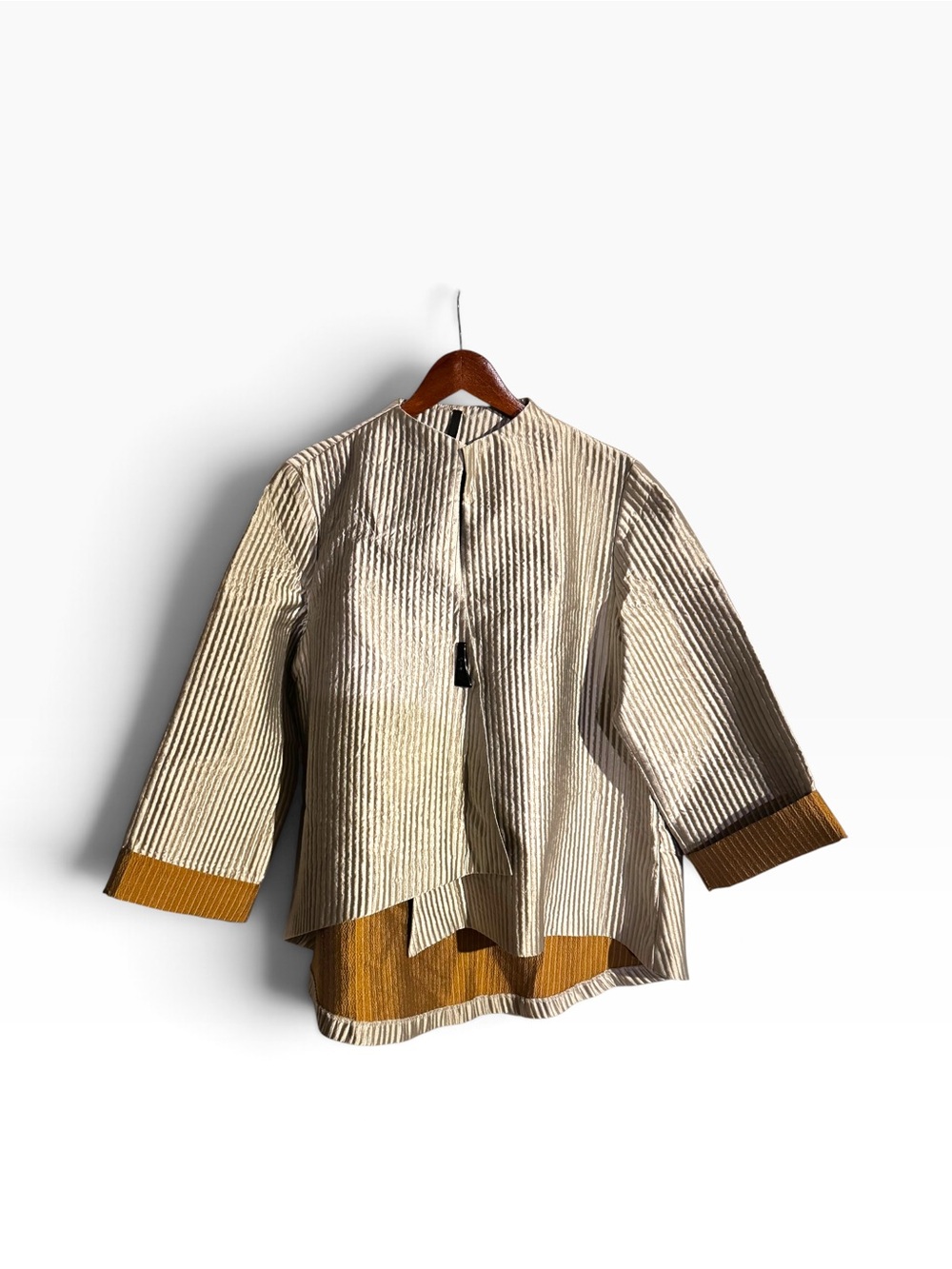 I.C. by Connie K Metallic Champagne Textured Art Jacket XL Made in USA